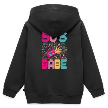 90s 90s 90s Party - Kids Premium Organic Zip-up Hoodie - black - Back - AI Model Kid Male (0cm)