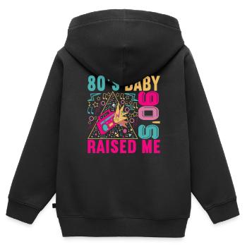 90s 90s 90s Party - Kids Premium Organic Zip-up Hoodie - black - Back - AI Model Kid Male (0cm)