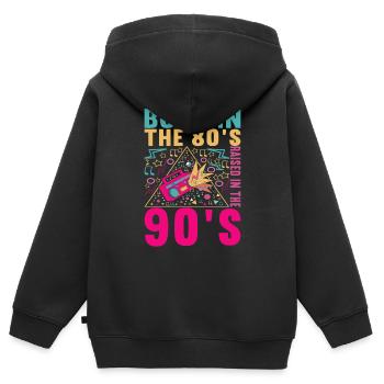 90s 90s 90s Party - Kids Premium Organic Zip-up Hoodie - black - Back - AI Model Kid Male (0cm)