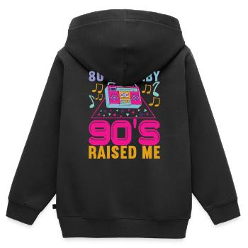 90s 90s 90s Party - Kids Premium Organic Zip-up Hoodie - black - Back - AI Model Kid Male (0cm)