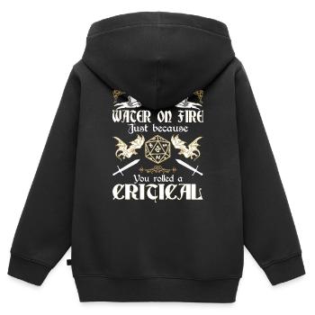 RPG RPG jeux de rôle sur table jeu de rôle de joueur - Sweat Premium à capuche zippé enfant bio - noir - Dos - AI Model Kid Male (0cm)