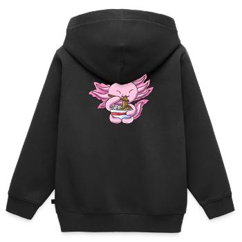 Axolotl Molch - Kinder Premium Organic Zip Hoodie - Schwarz - Hinten - AI Model Kid Male (0cm)