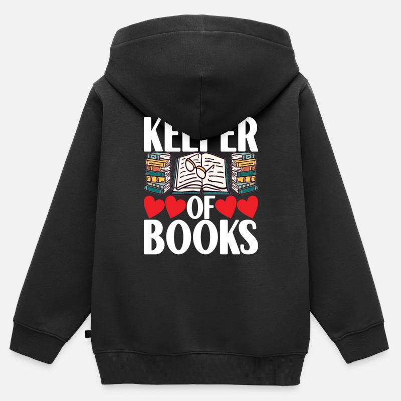 Bibliothèque de rats de bibliothèque de livres de lecture - Sweat Premium à capuche zippé enfant bio - noir