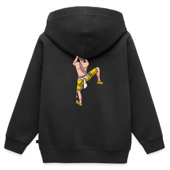 Bergsteiger Klettern Kletterwand - Kinder Premium Organic Zip Hoodie - Schwarz - Hinten - AI Model Kid Male (0cm)