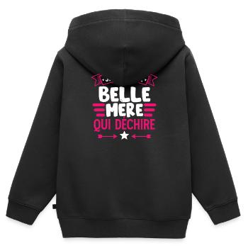 Je Suis Une Belle-Mère Qui Déchire - Sweat Premium à capuche zippé enfant bio - noir - Dos - AI Model Kid Male (0cm)