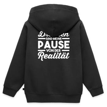 Drohne Pilot Drohnen - Kinder Premium Organic Zip Hoodie - Schwarz - Hinten - AI Model Kid Male (0cm)