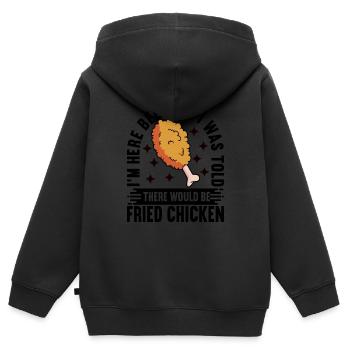 Fried Chicken Fast Food - Kids Premium Organic Zip-up Hoodie - black - Back - AI Model Kid Male (0cm)