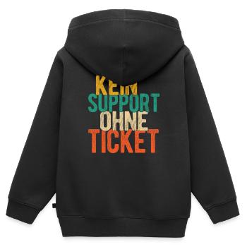 Kein Support Ohne Ticket - Entwickler Geschenk Com - Kinder Premium Organic Zip Hoodie - Schwarz - Hinten - AI Model Kid Male (0cm)