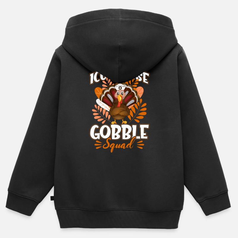 Ice Nurse Gobble Squad - Sweat Premium à capuche zippé enfant bio - noir