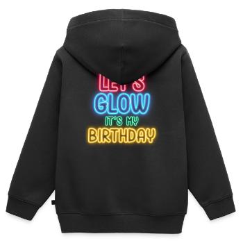 Laisse briller son anniversaire - Sweat Premium à capuche zippé enfant bio - noir - Dos - AI Model Kid Male (0cm)