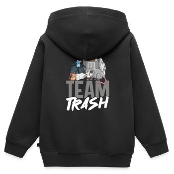 Team Trash - Kids Premium Organic Zip-up Hoodie - black - Back - AI Model Kid Male (0cm)