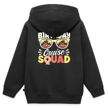 Anniversaire Croisière Squad - Sweat Premium à capuche zippé enfant bio - noir - Dos - AI Model Kid Male (0cm)