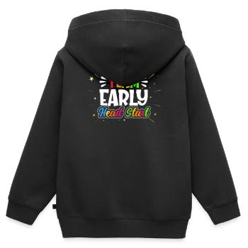 Début d’équipe Head Start - Sweat Premium à capuche zippé enfant bio - noir - Dos - AI Model Kid Male (0cm)