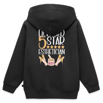 Kosmetikerin Kosmetik - Kinder Premium Organic Zip Hoodie - Schwarz - Hinten - AI Model Kid Male (0cm)