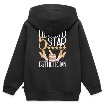 Kosmetikerin Kosmetik - Kinder Premium Organic Zip Hoodie - Schwarz - Hinten - AI Model Kid Male (0cm)