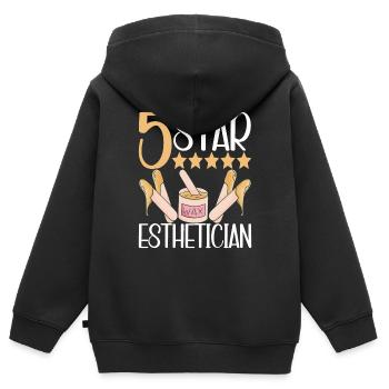Kosmetikerin Kosmetik - Kinder Premium Organic Zip Hoodie - Schwarz - Hinten - AI Model Kid Male (0cm)