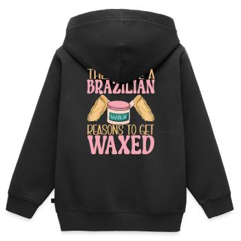 Kosmetikerin Kosmetik - Kinder Premium Organic Zip Hoodie - Schwarz - Hinten - AI Model Kid Male (0cm)