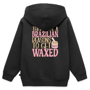 Kosmetikerin Kosmetik - Kinder Premium Organic Zip Hoodie - Schwarz - Hinten - AI Model Kid Male (0cm)
