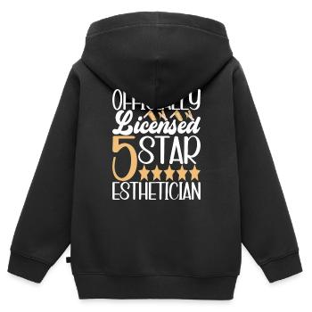 Kosmetikerin Kosmetik - Kinder Premium Organic Zip Hoodie - Schwarz - Hinten - AI Model Kid Male (0cm)