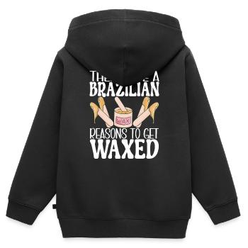 Kosmetikerin Kosmetik - Kinder Premium Organic Zip Hoodie - Schwarz - Hinten - AI Model Kid Male (0cm)