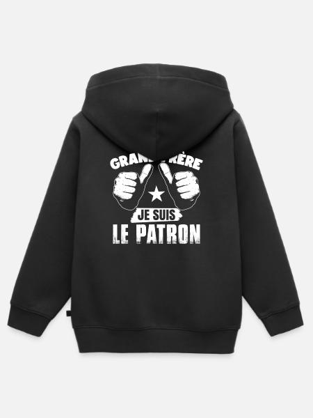 Enfant Grand-Frère - Sweat Premium à capuche zippé enfant bio - noir