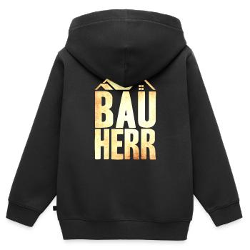 Bauherr - Kinder Premium Organic Zip Hoodie - Schwarz - Hinten - AI Model Kid Male (0cm)