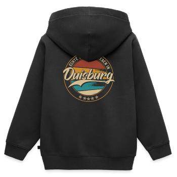 Duisburg Echte Legenden leben in Duisburger - Kinder Premium Organic Zip Hoodie - Schwarz - Hinten - AI Model Kid Male (0cm)