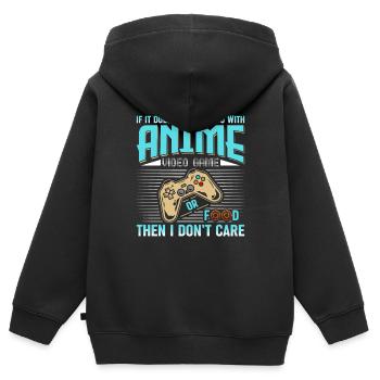 Lustige Anime-Videospiele oder Food-Videospiele - Kinder Premium Organic Zip Hoodie - Schwarz - Hinten - AI Model Kid Male (0cm)