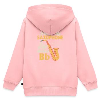 Sans mon saxophone, la vie serait bb saxophoniste saxophoniste - Sweat Premium à capuche zippé enfant bio - rose - Dos - AI Model Kid Female (0cm)