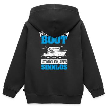 Boot Yacht Jolle Kajak Fan Geschenk Kapitän Schiff - Kinder Premium Organic Zip Hoodie - Schwarz - Hinten - AI Model Kid Male (0cm)