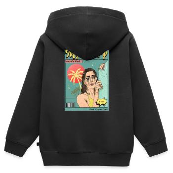 Bande dessinée - Sweat Premium à capuche zippé enfant bio - noir - Dos - AI Model Kid Male (0cm)