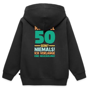 Fünfzig 50 Jahre Fünfzigster Geburtstag - Kinder Premium Organic Zip Hoodie - Schwarz - Hinten - AI Model Kid Male (0cm)