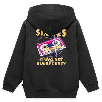SIXTIES IT WAS NOT ALWAYS EASY - Kinder Premium Organic Zip Hoodie - Schwarz - Hinten - AI Model Kid Male (0cm)