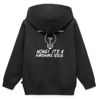 Funny Programmers Light Bulb Hardware Statement - Kids Premium Organic Zip-up Hoodie - black - Back - AI Model Kid Male (0cm)