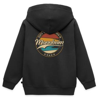 Mannheim Echte Legenden leben in Mannheimer - Kinder Premium Organic Zip Hoodie - Schwarz - Hinten - AI Model Kid Male (0cm)