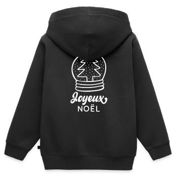 Joyeux Noël - Sweat Premium à capuche zippé enfant bio - noir - Dos - AI Model Kid Male (0cm)