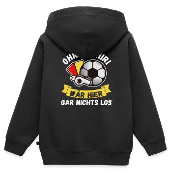 Schiri Unparteiischer Fußball Schiedsrichter - Kinder Premium Organic Zip Hoodie - Schwarz - Hinten - AI Model Kid Male (0cm)