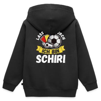 Schiri Unparteiischer Fußball Schiedsrichter - Kinder Premium Organic Zip Hoodie - Schwarz - Hinten - AI Model Kid Male (0cm)