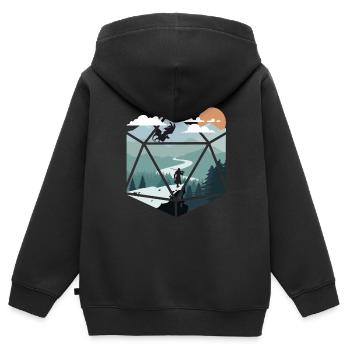 RPG RPG jeux de rôle sur table jeu de rôle de joueur - Sweat Premium à capuche zippé enfant bio - noir - Dos - AI Model Kid Male (0cm)