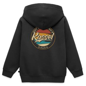 Kassel Echte Legenden leben in Kasseler - Kinder Premium Organic Zip Hoodie - Schwarz - Hinten - AI Model Kid Male (0cm)