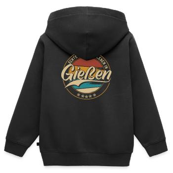 Gießen Echte Legenden leben in Gießener - Kinder Premium Organic Zip Hoodie - Schwarz - Hinten - AI Model Kid Male (0cm)