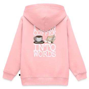 Autor Schreiber - Kinder Premium Organic Zip Hoodie - Rosa - Hinten - AI Model Kid Female (0cm)