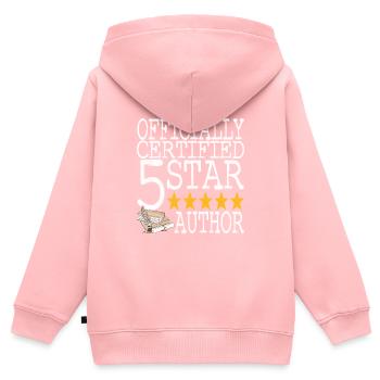 Autor Schreiber - Kinder Premium Organic Zip Hoodie - Rosa - Hinten - AI Model Kid Female (0cm)