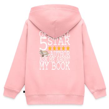 Autor Schreiber - Kinder Premium Organic Zip Hoodie - Rosa - Hinten - AI Model Kid Female (0cm)