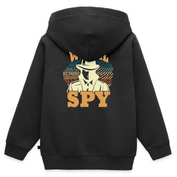 We All Spy Fingerprint - Kids Premium Organic Zip-up Hoodie - black - Back - AI Model Kid Male (0cm)
