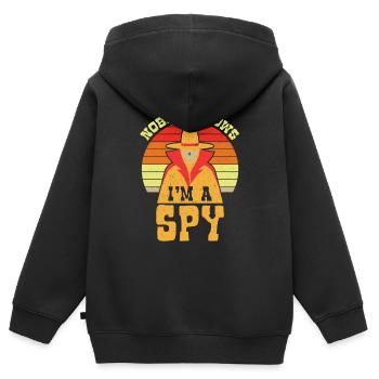 Nobody Knows Im A Spy - Kids Premium Organic Zip-up Hoodie - black - Back - AI Model Kid Male (0cm)