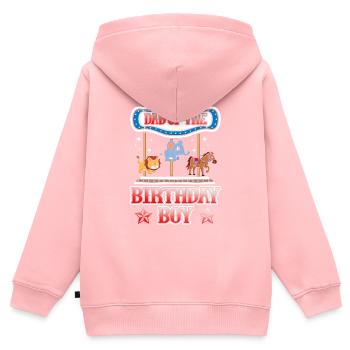 Karussell-geburtstagsfeier-vater Des - Kinder Premium Organic Zip Hoodie - Rosa - Hinten - AI Model Kid Female (0cm)