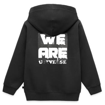 Nous sommes l’univers - Sweat Premium à capuche zippé enfant bio - noir - Dos - AI Model Kid Male (0cm)