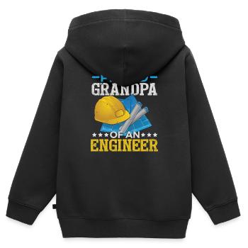 Stolzer Opa eines Ingenieurs - Kinder Premium Organic Zip Hoodie - Schwarz - Hinten - AI Model Kid Male (0cm)