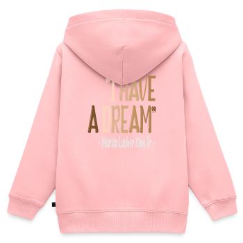 MARTIN LUTHER KING - Sweat Premium à capuche zippé enfant bio - rose - Dos - AI Model Kid Female (0cm)